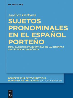 cover image of Sujetos pronominales en el español porteño